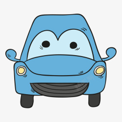 汽车卡通蓝色小汽车简笔画矢量图高清图片