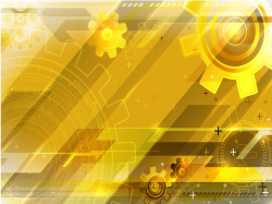 齿轮科技背景黄色几何齿轮科技背景矢量图高清图片