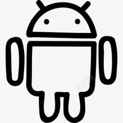 机器人轮廓Android的手绘LOGO的轮廓图标高清图片