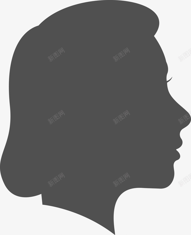 美丽女人图标png_新图网 https://ixintu.com 五官 人 卡通 口鼻 头 头部 头部剪影 女人 女孩 角色 身体 轮廓 面孔剪影