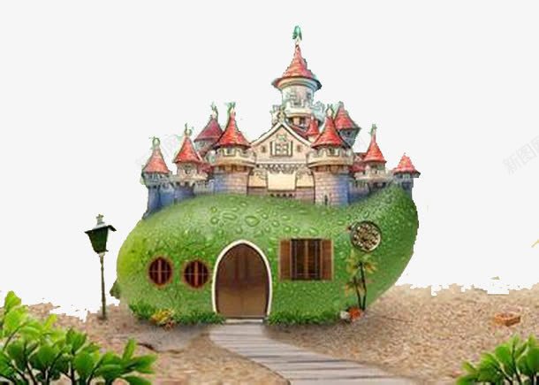 梦幻城堡png免抠素材_新图网 https://ixintu.com 卡通 城堡门 手绘 设计 门