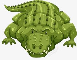 绿色的小眼睛卡通鳄鱼装饰高清图片