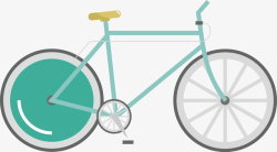 绿色卡通自行车图素材