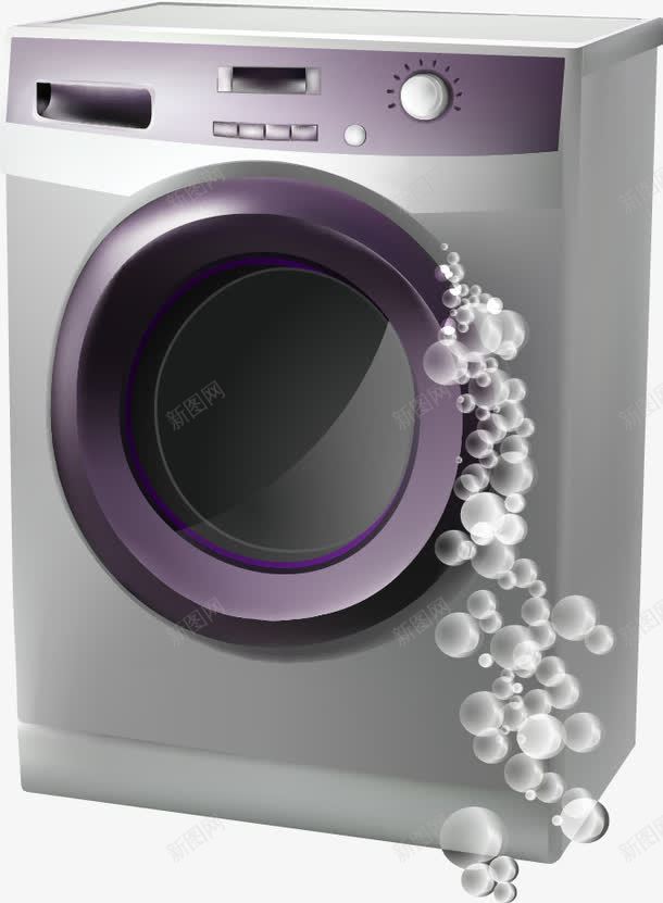 洗衣机矢量图eps免抠素材_新图网 https://ixintu.com 家用电器 泡泡 洗衣机 矢量图