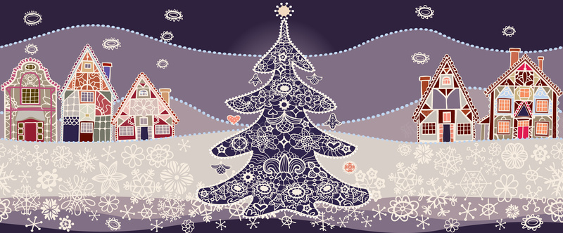 紫色圣诞树背景矢量图背景