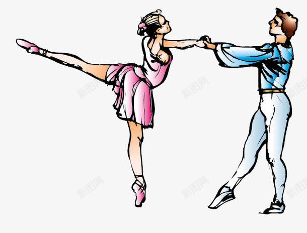 芭蕾舞者png免抠素材_新图网 https://ixintu.com 卡通 卡通图片 双人体操 双人舞 手绘图 芭蕾舞 跳恰恰舞