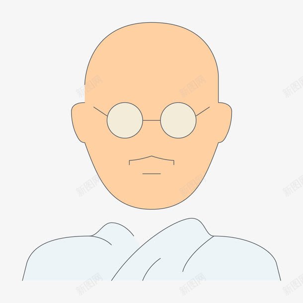戴眼镜的光头png免抠素材_新图网 https://ixintu.com 人物 光头 创意 卡通 头像 眼镜 简笔 线条