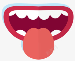 人类嘴巴舌头迷你嘴巴矢量图高清图片