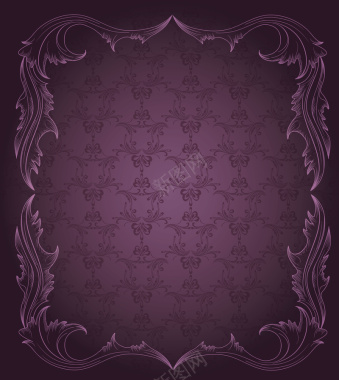 矢量紫色古典花纹邀请函底纹背景背景
