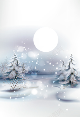 冬日雪季节气海报背景矢量图背景