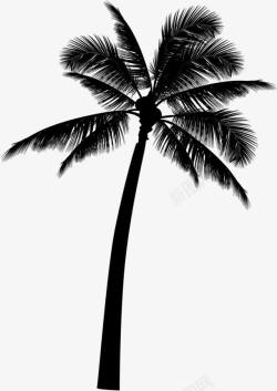 黑色剪影椰子树素材