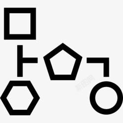 块方案几何形状轮廓的块格式图标高清图片