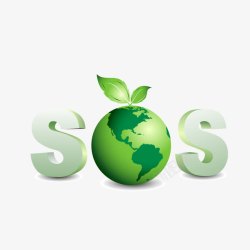 地球求救绿色SOS求救信号高清图片