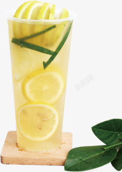 夏日冰镇饮料一杯爆打柠檬茶高清图片