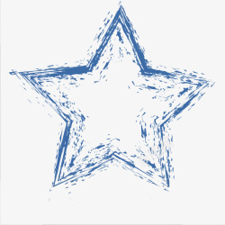 蓝色抽象五角星素材