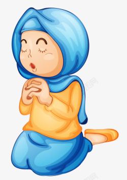 跪着祈祷祈祷的女孩高清图片