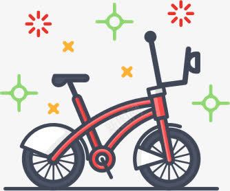 红色卡通自行车背景png免抠素材_新图网 https://ixintu.com 卡通 红色 背景 自行车