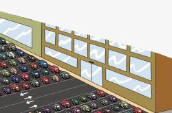 停车场设计插图停车场停放车辆场景高清图片