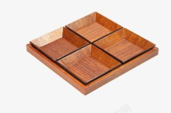 木制四格饭盒素材