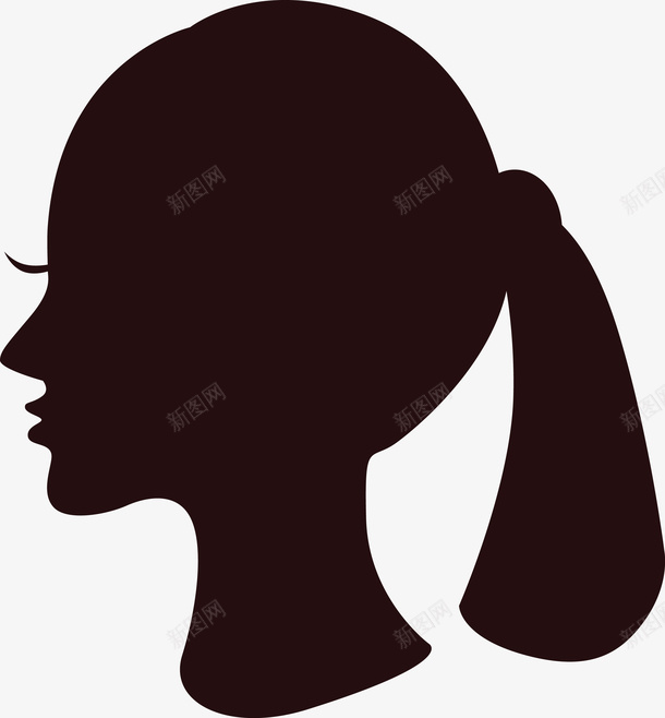 扎着辫子的女人图图标png_新图网 https://ixintu.com 五官 人 卡通 口鼻 头 头部 头部剪影 女人 女孩 角色 身体 轮廓 面孔剪影