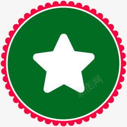 绿色手绘圆形创意五角星图标png_新图网 https://ixintu.com 五角星 创意 圆形 绿色