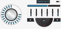 蓝黑色开关音乐播放器高清图片