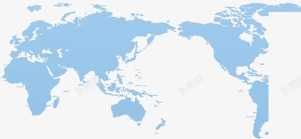 手绘全球蓝色地图png免抠素材_新图网 https://ixintu.com 全球 地图 蓝色