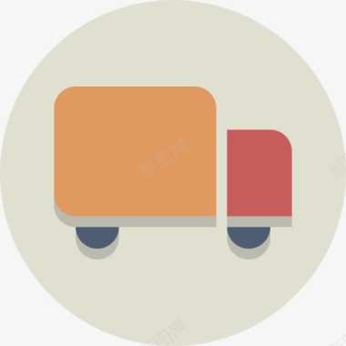 送货航运运输卡车圆形图标图标