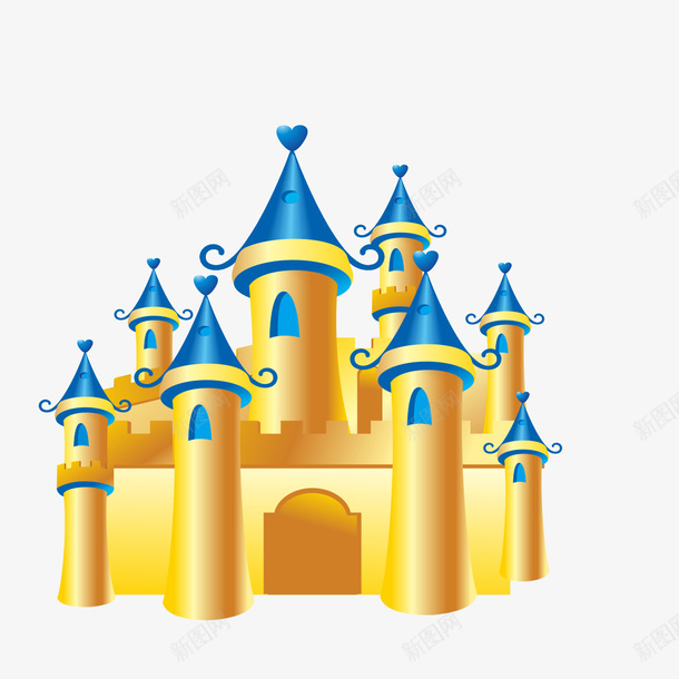 金色城堡png免抠素材_新图网 https://ixintu.com 城堡 堡垒 金色 金色城堡