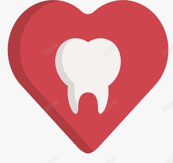 爱心卡通牙齿矢量图eps免抠素材_新图网 https://ixintu.com 卡通牙齿 卡通风格 爱心牙齿 牙医 牙医符号 牙齿修护卡通图 矢量图