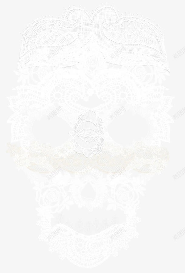 骷髅头png免抠素材_新图网 https://ixintu.com 可怕 白色 花纹 骷髅头