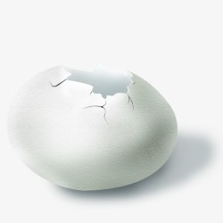 白色蛋壳鸡蛋破壳高清图片