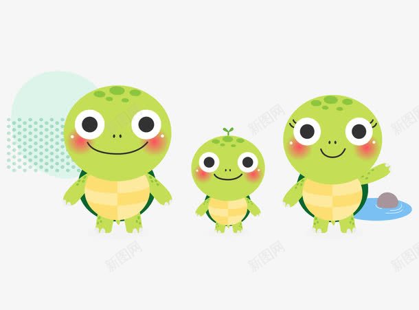 卡通手绘可爱一家人乌龟png免抠素材_新图网 https://ixintu.com 卡通的乌龟 可爱的乌龟 手绘的一家人 矢量的动物