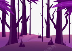 一个抽象紫色树林矢量图素材