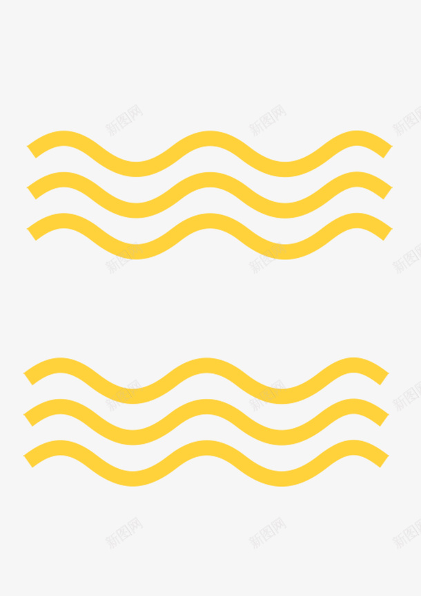 装饰的波浪图案psd免抠素材_新图网 https://ixintu.com 图案 弧形艺术波浪形图案 波浪 装饰 黄色