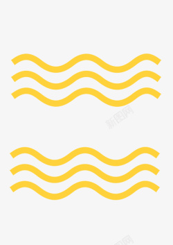 黄色弧形箭头装饰的波浪图案高清图片