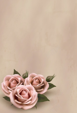 浪漫低调玫瑰花海报背景矢量图背景
