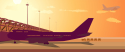 卡通飞机场飞机机场卡通背景矢量图高清图片