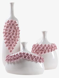 创意质感花卉纹理白色的花瓶素材