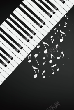 创意钢琴琴键钢琴培训音乐海报背景矢量图背景