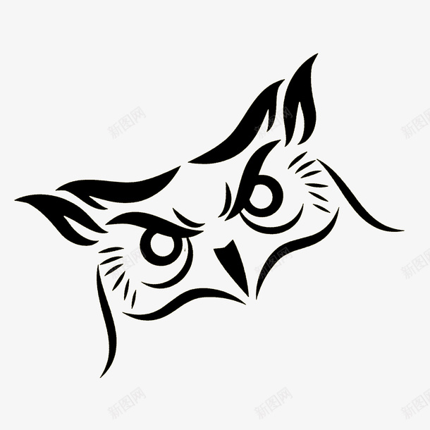 猫头鹰logo标志图标png_新图网 https://ixintu.com logo 标志 猫头鹰 黑白