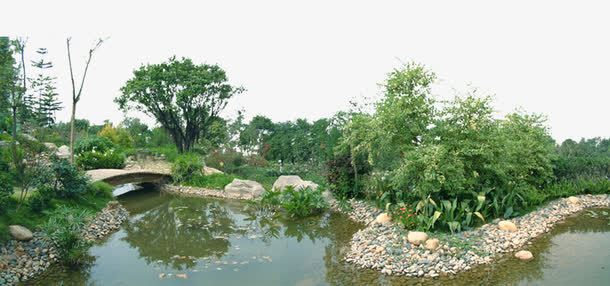 园林小湖png免抠素材_新图网 https://ixintu.com 公园池塘 园林素材 园林设计 山石素材 绿化素材
