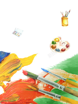 儿童美术宣传页美术色彩培训海报背景矢量图高清图片