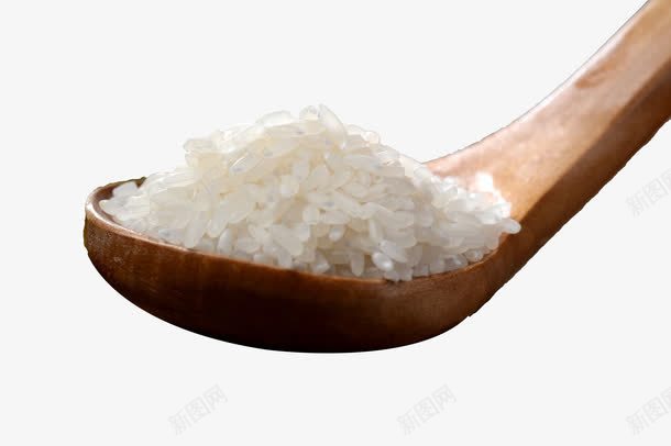 木勺里的白色大米png免抠素材_新图网 https://ixintu.com 大米 有机大米 木勺 米 粮食
