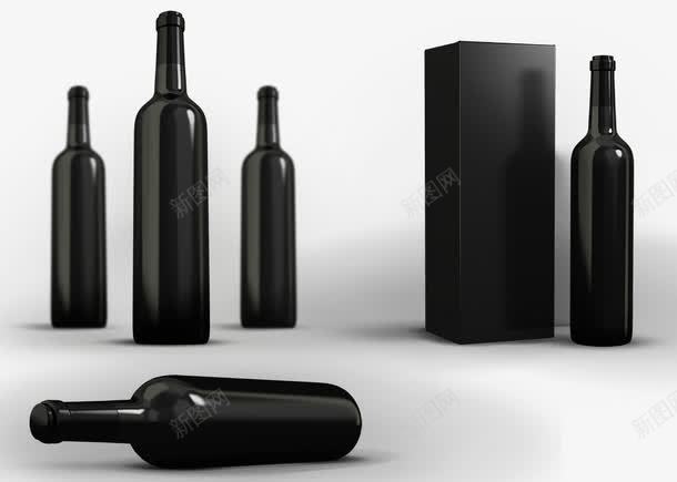 黑色瓶子png免抠素材_新图网 https://ixintu.com 玻璃瓶 设计 透明 黑色