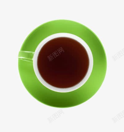 俯视的茶杯png免抠素材_新图网 https://ixintu.com 托盘 红茶 绿色