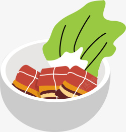 肉香肠卡通五花肉美食插画矢量图高清图片