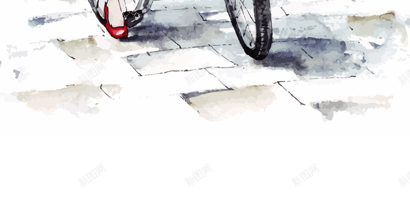 手绘骑自行车的女生矢量图ai设计背景_新图网 https://ixintu.com 人物 卡通 可爱 女生 手绘 插画 水彩绘 背景 骑自行车 矢量图
