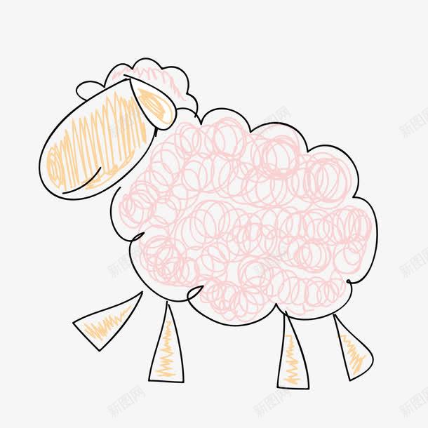 手绘绵羊png免抠素材_新图网 https://ixintu.com 儿童图画 可爱 小羊 手绘小羊 简笔图 绵羊