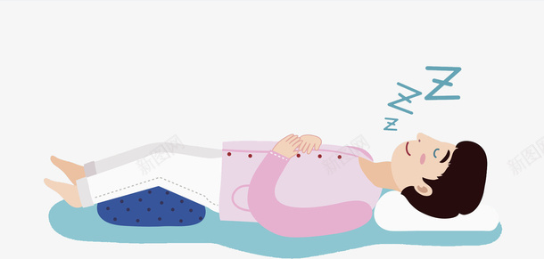 卡通男子睡觉png免抠素材_新图网 https://ixintu.com ZZZ 两个枕头 卡通 打呼噜 男子 睡觉 蓝色